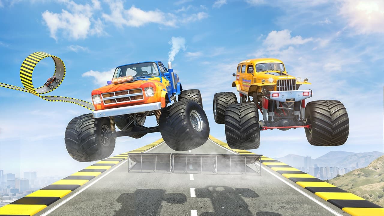 Mega Ramp Monster Truck Race
