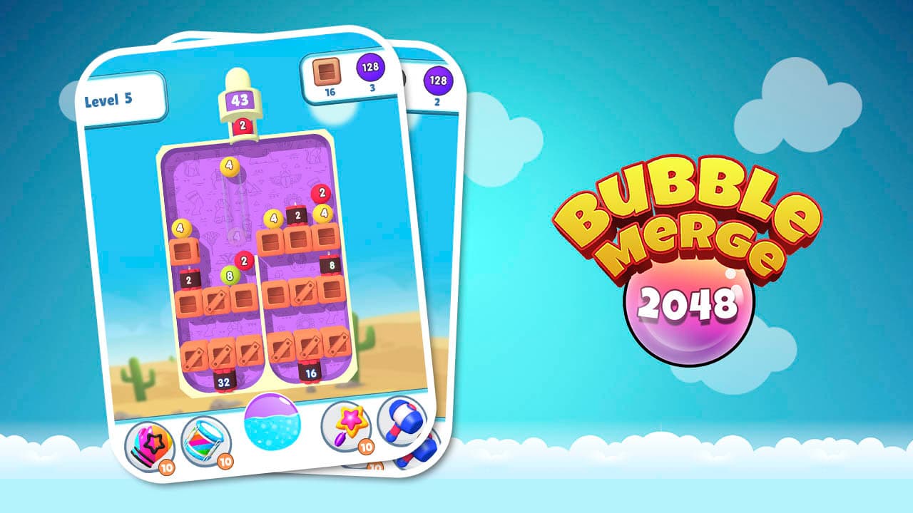دمج الفقاعات 2048