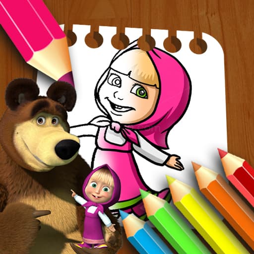كتاب تلوين ماشا والدب