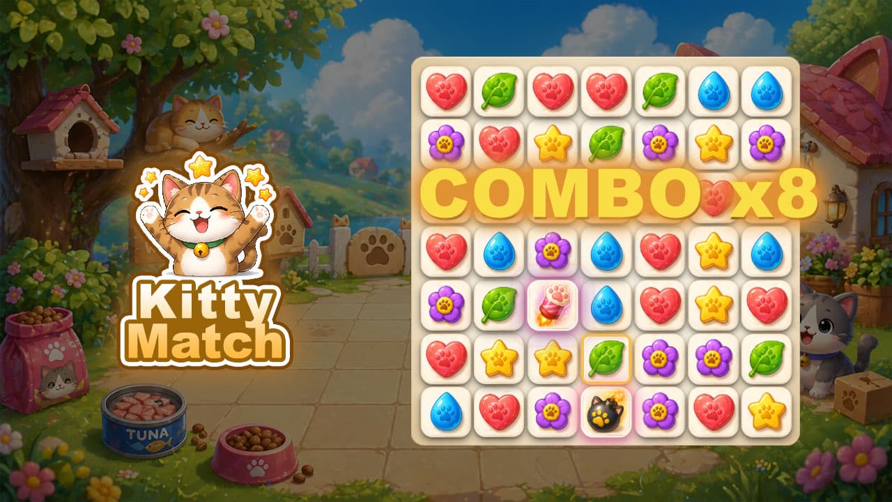 Kitty Match 3 puzzle game