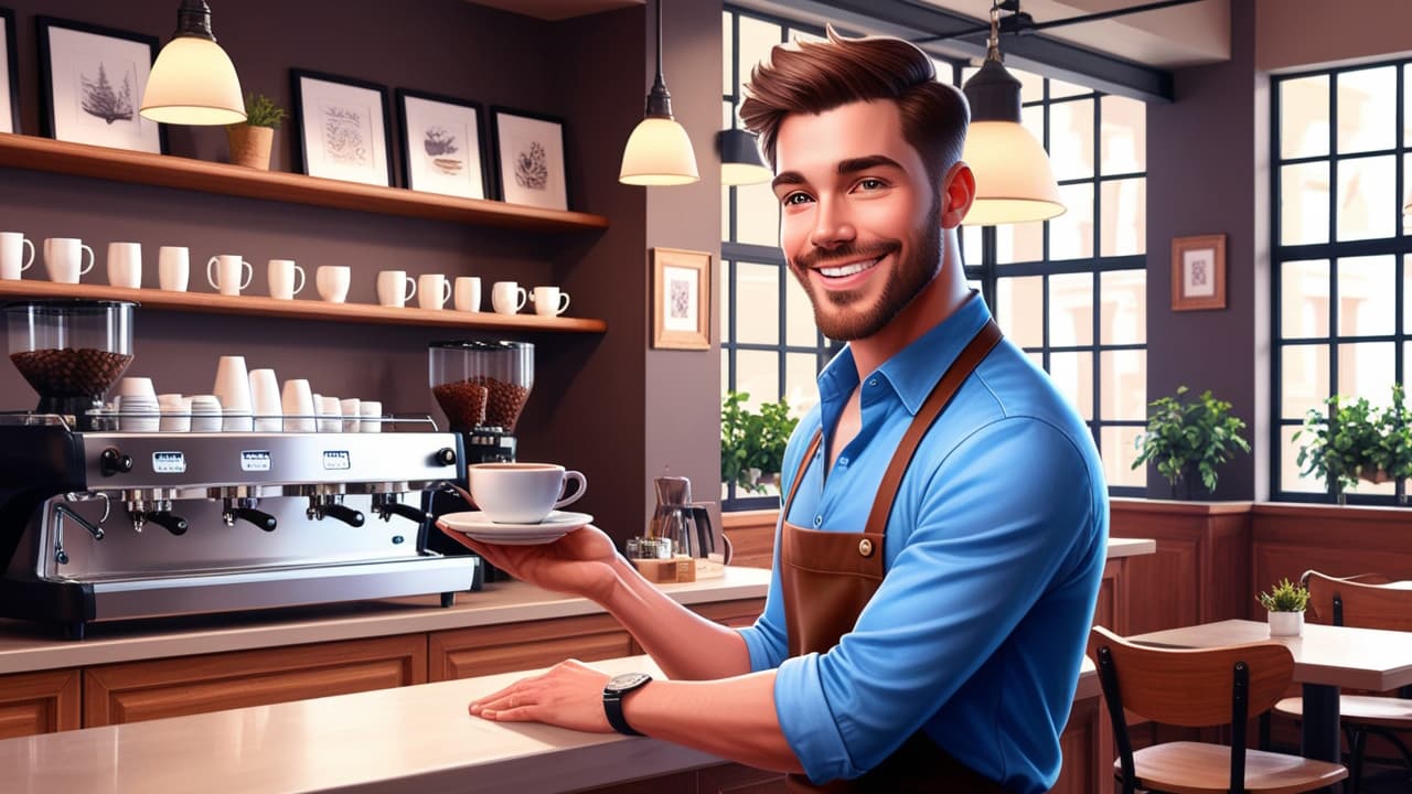 محاكي أعمال مالك المقهى