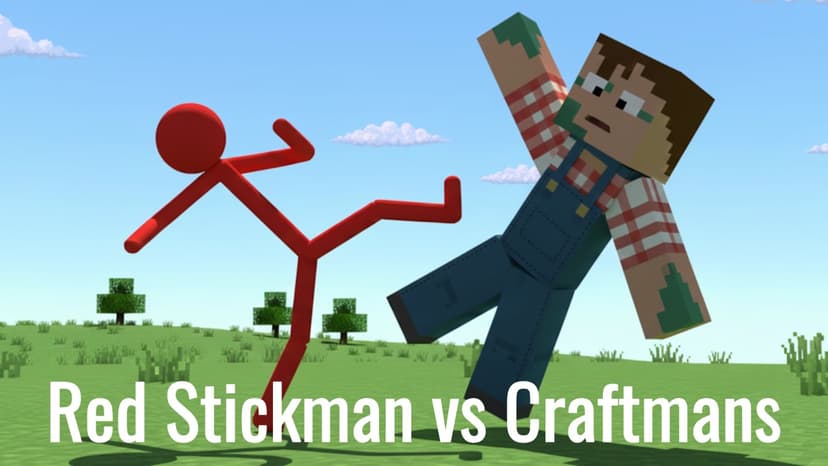 الأحمر Stickman مقابل Craftmans