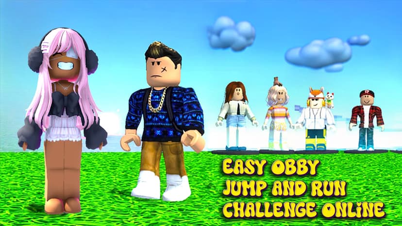 تحدي القفز والجري السهل من Obby عبر الإنترنت